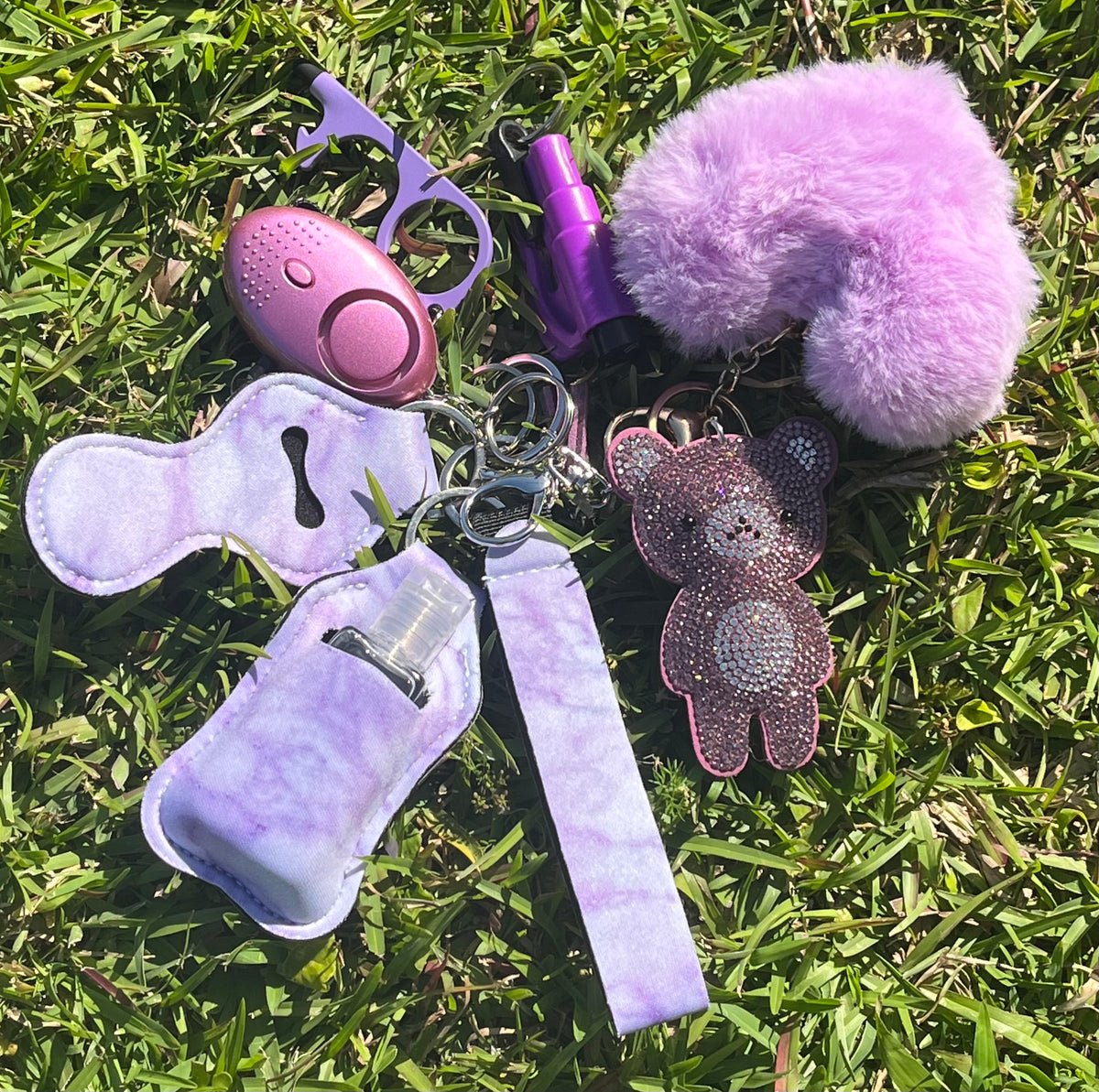 15 Piece Purple Safety Keychain